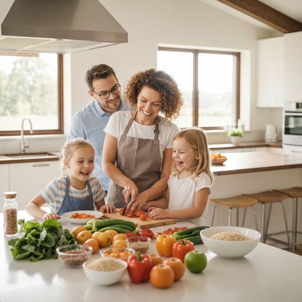 Family cooking together